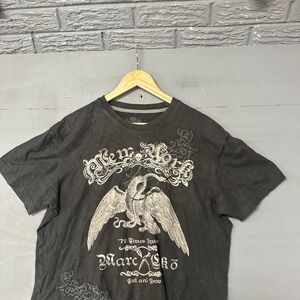 Marc Ecko Cut and Sew Mens XL Black Graphic T-Shirt New York Eagle Snake Skater